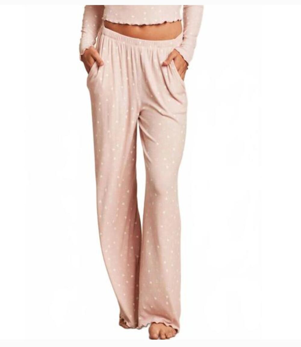 BAREFOOT DREAMS Malibu Collection NWT PInk Heart Lounge Pajama Pants // L